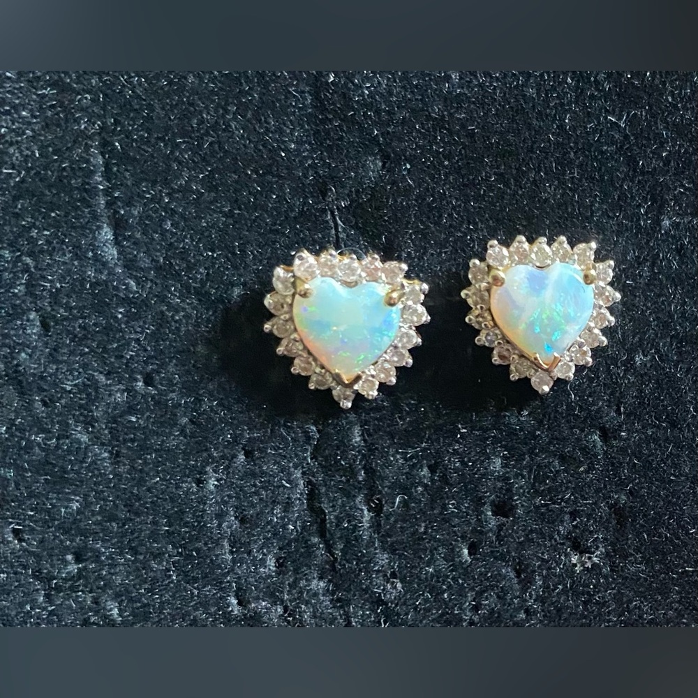 Diamond earrings 14k gold Little